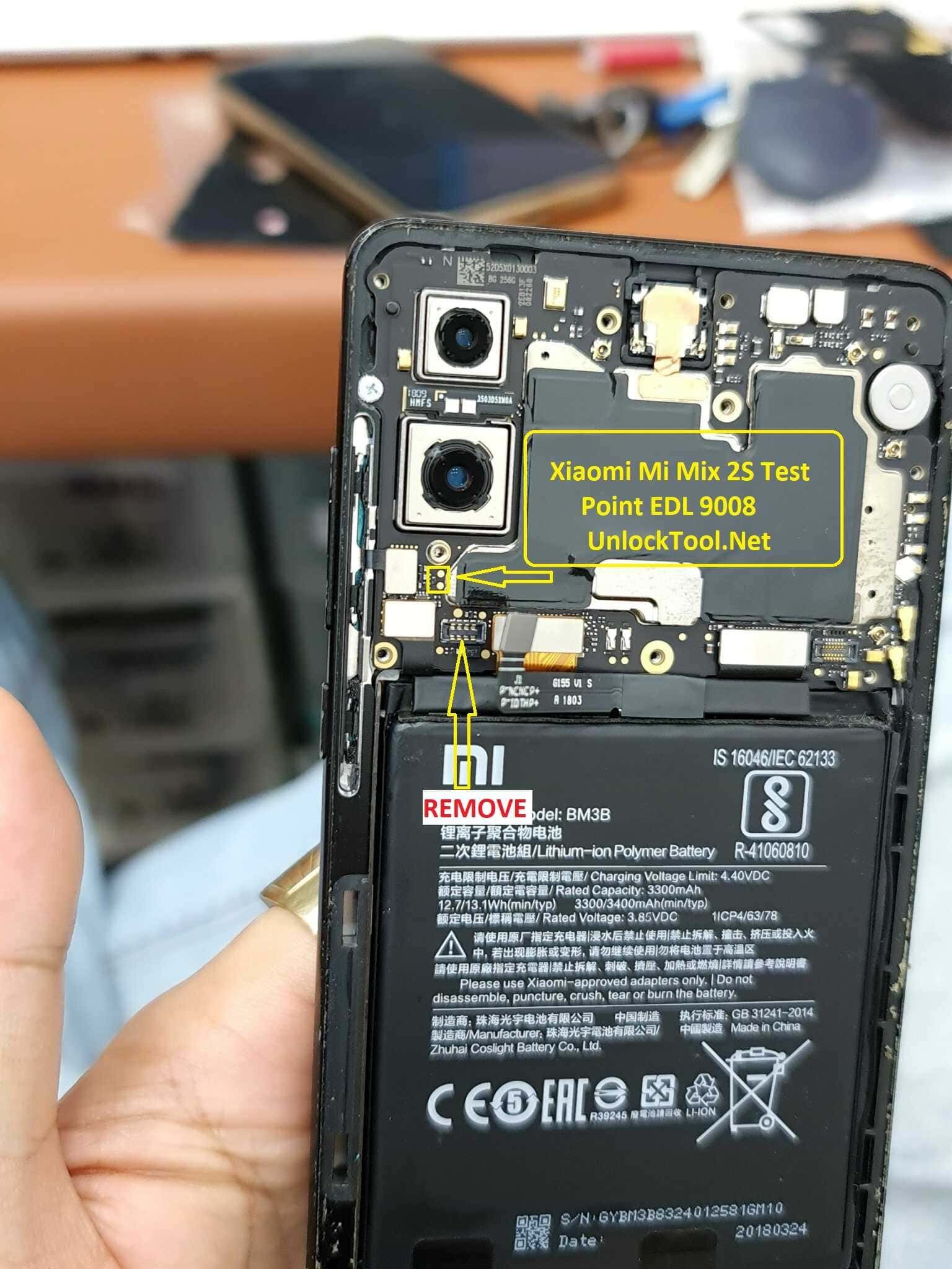 Xiaomi Mi Mix 2s Test Point / EDL Point